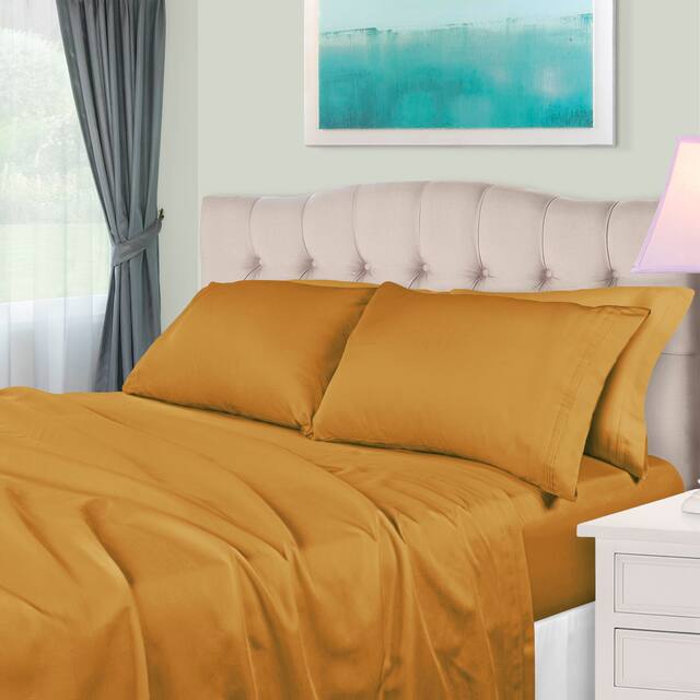 Superior Egyptian Cotton 650 Thread Count Bed Sheet Set - Olympic Queen - Maple Sugar