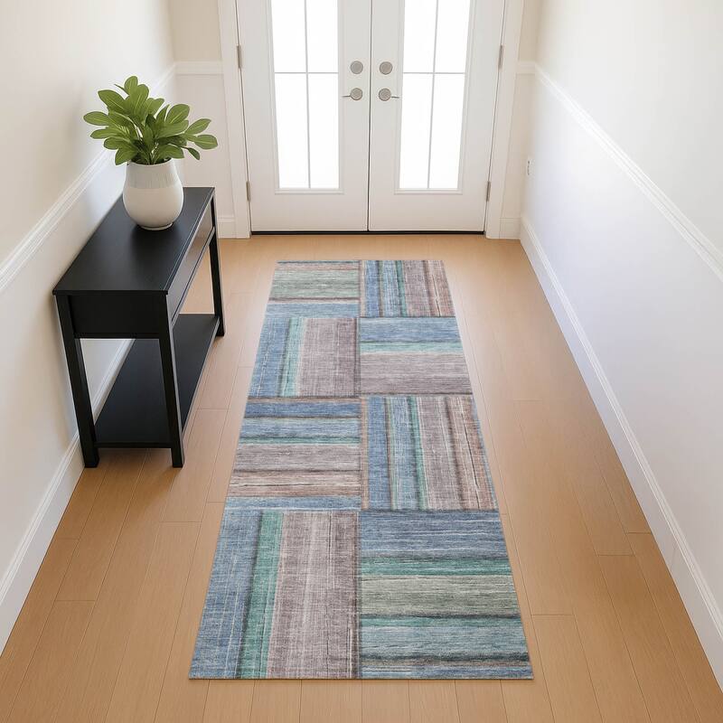 Machine Washable Indoor/ Outdoor Modern Weave Chantille Rug