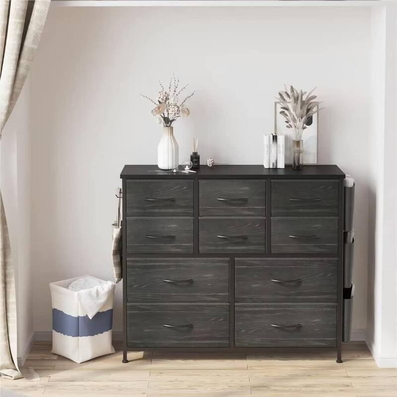 Tall Dresser for Bedroom with 10 Drawers - Grey
