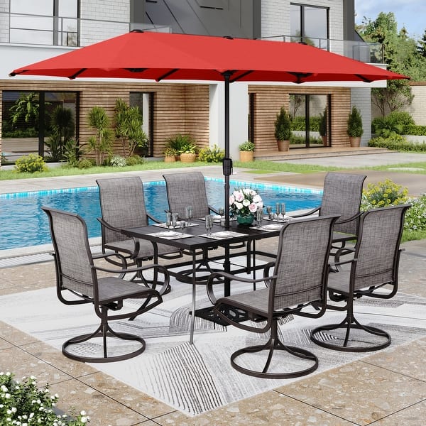 8 x 12 patio umbrella Tempo 8 ft. x 12 ft. EZ Lift Single Wind Vent Market Umbrella
