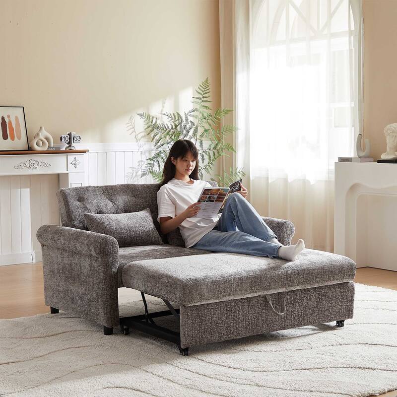 58.27 "cushioned sofa bed with adjustable backrest