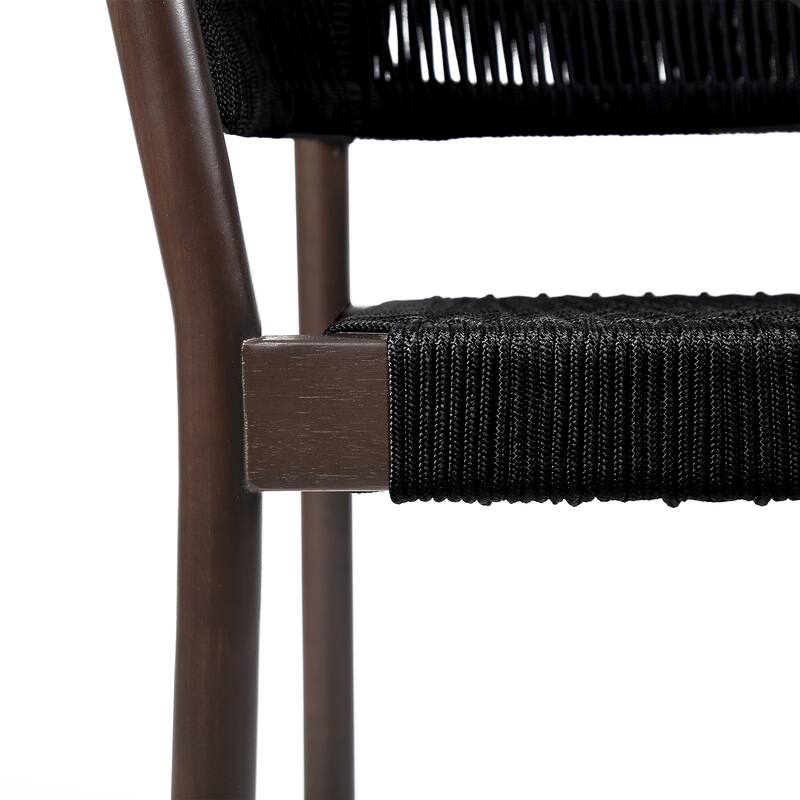 Doris Indoor Outdoor Dining Chair in Eucalytpus Wood with Rope - Set of 2