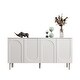 preview thumbnail 6 of 11, 63.2"W Bookcase Credenza Sideboard Buffet with Drawer & Pop-Up Doors