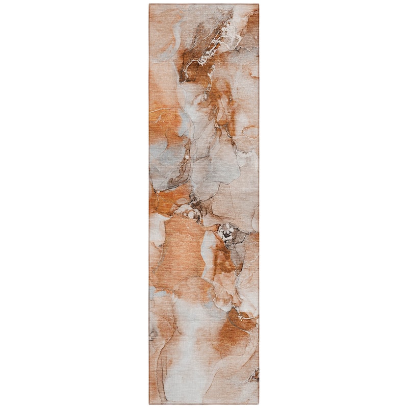 Almo Modern Art-Inspired Weather Resistant Versatile Elegance Runner Outdoor Rug - 2' X 8'