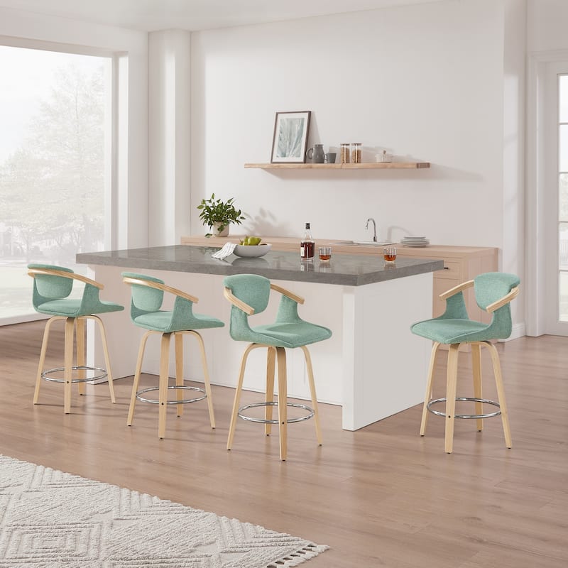 Art Leon Set of 2 Comfortable Fabric Upholstered Counter Stool, Barstool