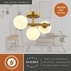 preview thumbnail 5 of 8, Graham 13-in W Gold Brass Contemporary Semi Flush Mount Ceiling Light Fixture White Frosted Globes