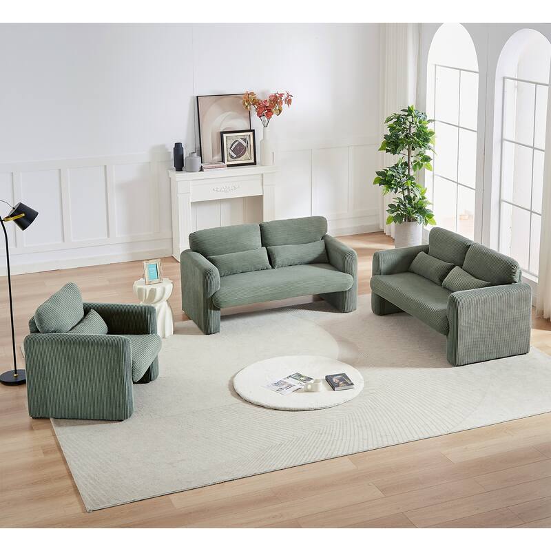 GDFStudio - Emiliano Sofa Set in Premium Corduroy with Elegant Design and Superior Comfort