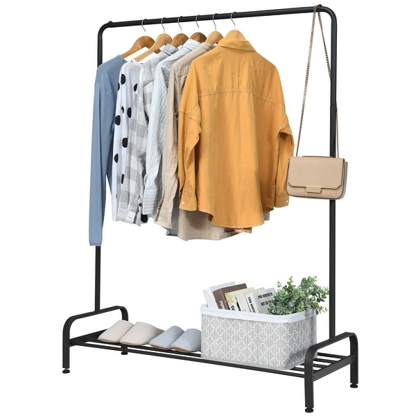 Shop Costway Industrial Metal Garment Rack Heavy Duty Floor Cloth Rack