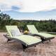 Option Grey Wicker With Green/White Stripe Cushion