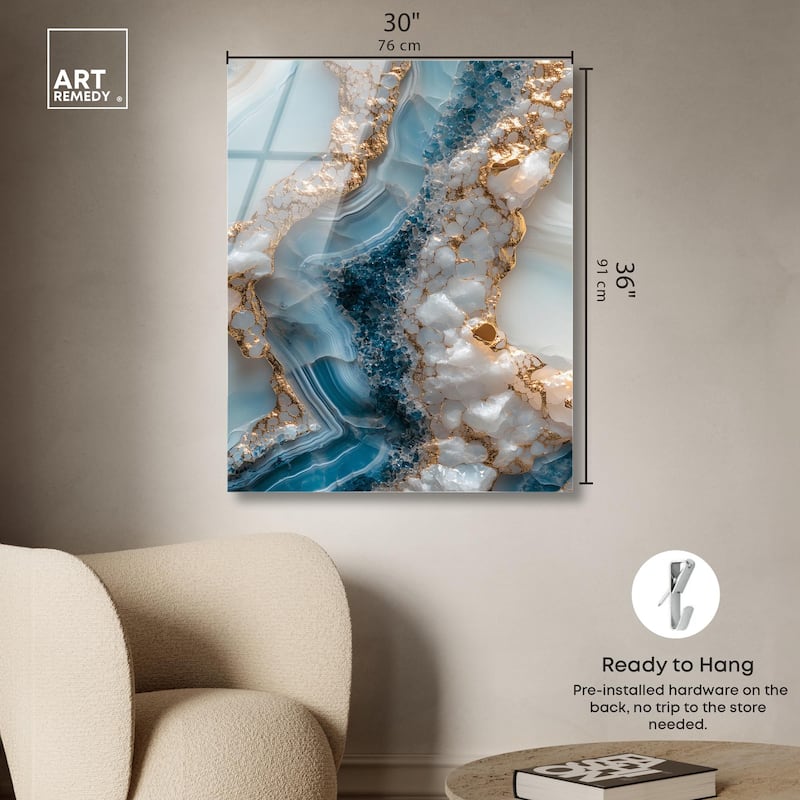 Lapis River Acrylic by Art Remedy, Ready to Hang