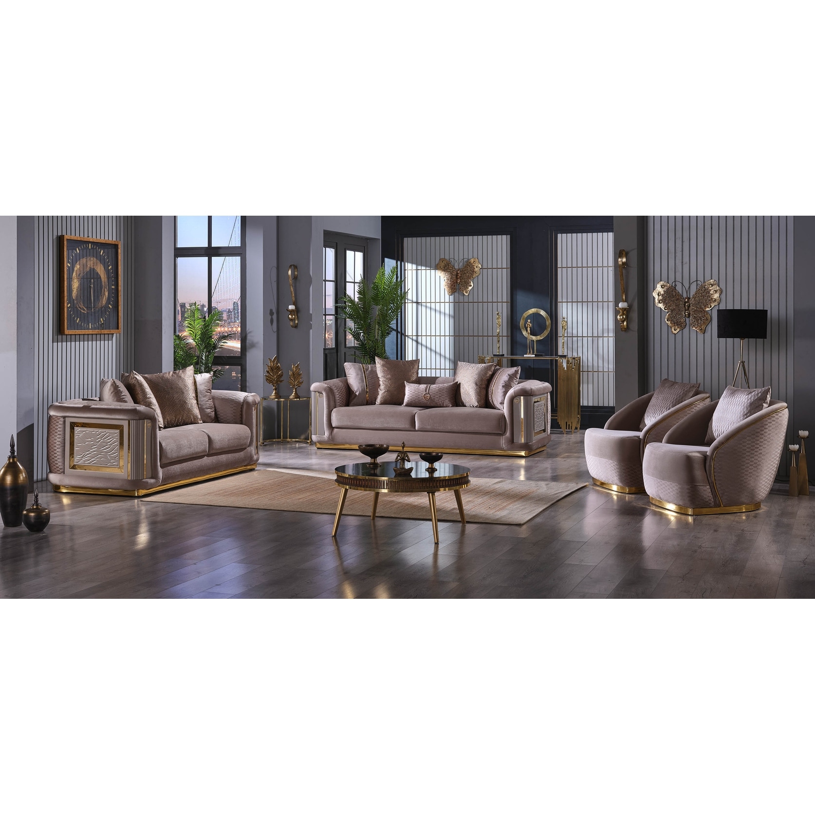 Elle 4-piece Living room Set Pillow Back