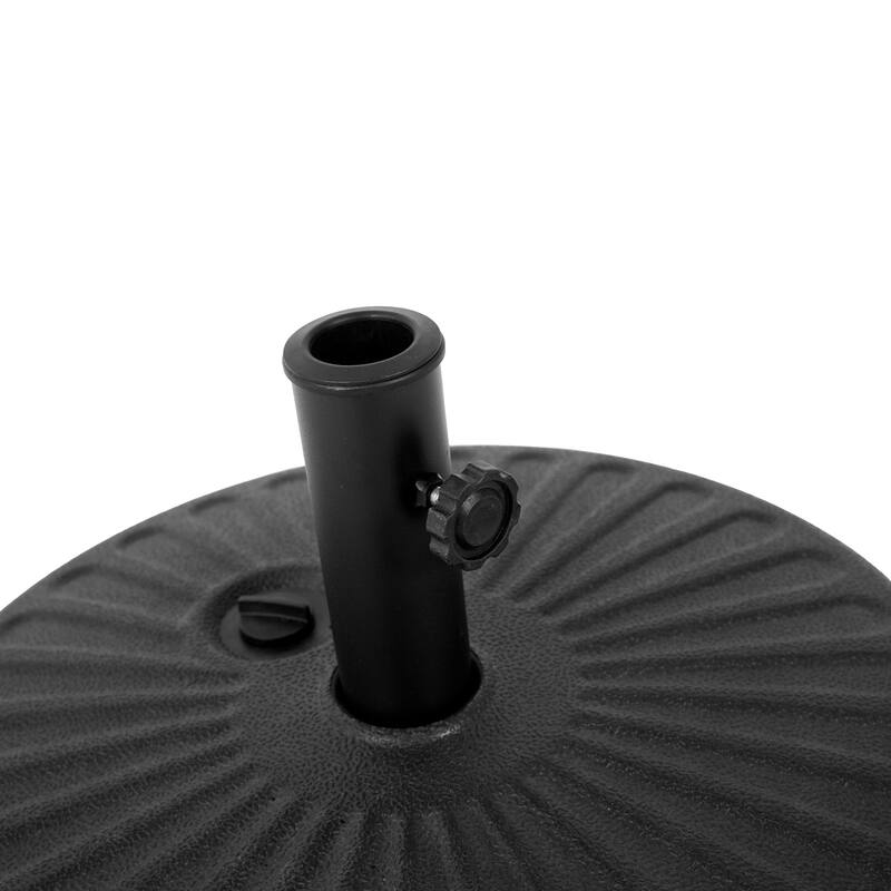 83 lb. Plastic Patio Umbrella Base With 2 Adjustable Knobs, Can Filled with Water/Sand for Outdoor in Black