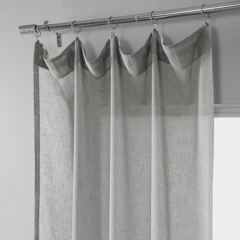 Exclusive Fabrics Solid Faux Linen Sheer Curtain (1 Panel)