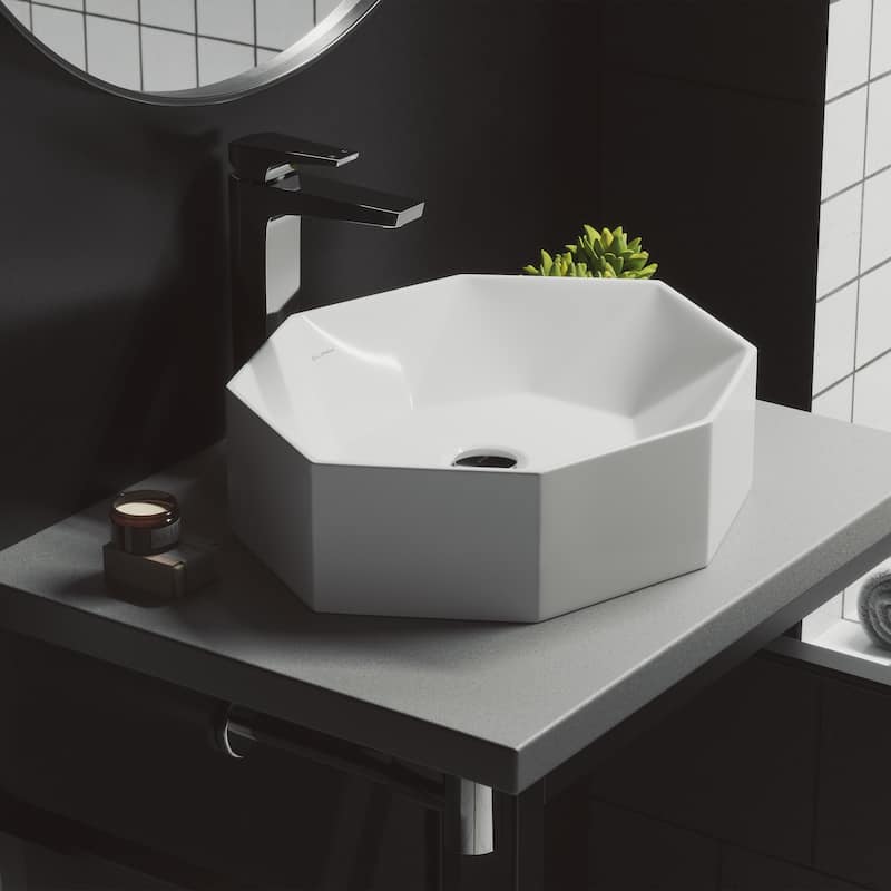 Brusque Vessel Sink - White