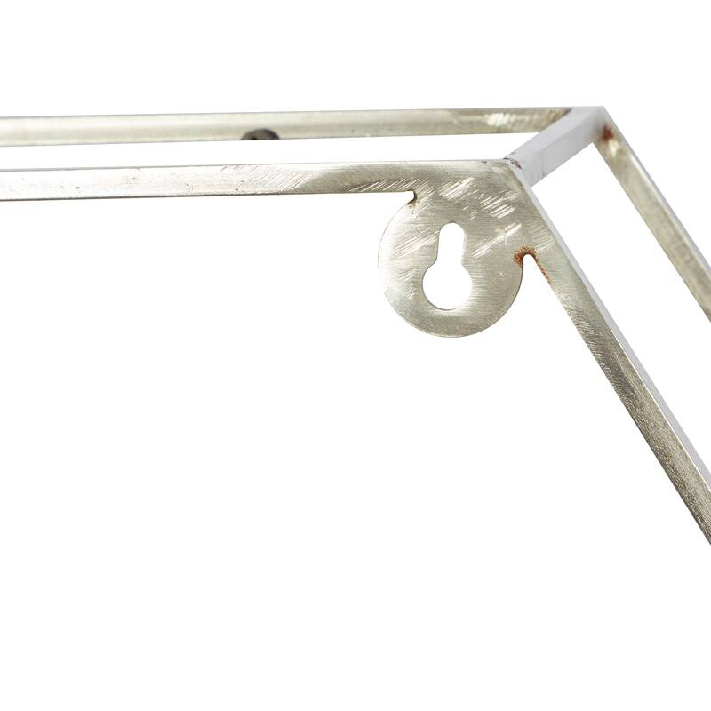 Metal Geometric Hexagon Wall Shelf with 3 Marble Shelves - Gold or Silver - Roche River Decor