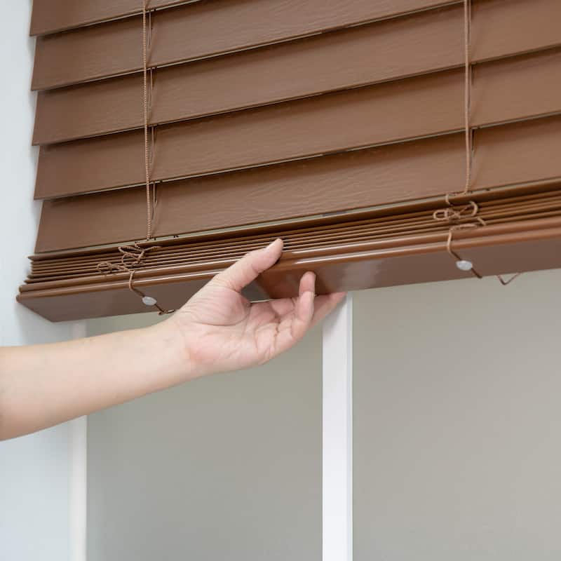 72-inch Dark Oak Cordless Faux Wood Blind