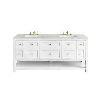 James Martin Vanities Breckenridge 72" Double Vanity, Bright White