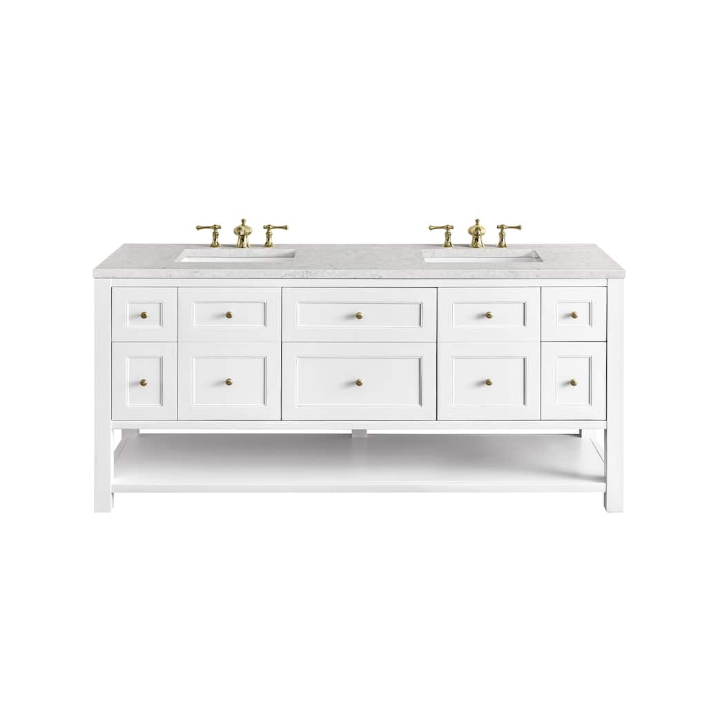 James Martin Vanities Breckenridge 72" Double Vanity, Bright White
