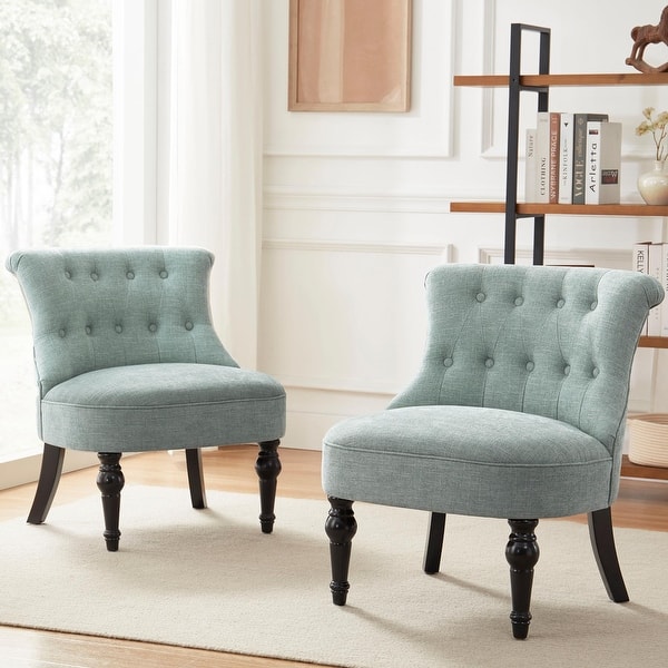 slide 2 of 33, Tufted Upholstered Accent Chairs Set of 2 Teal