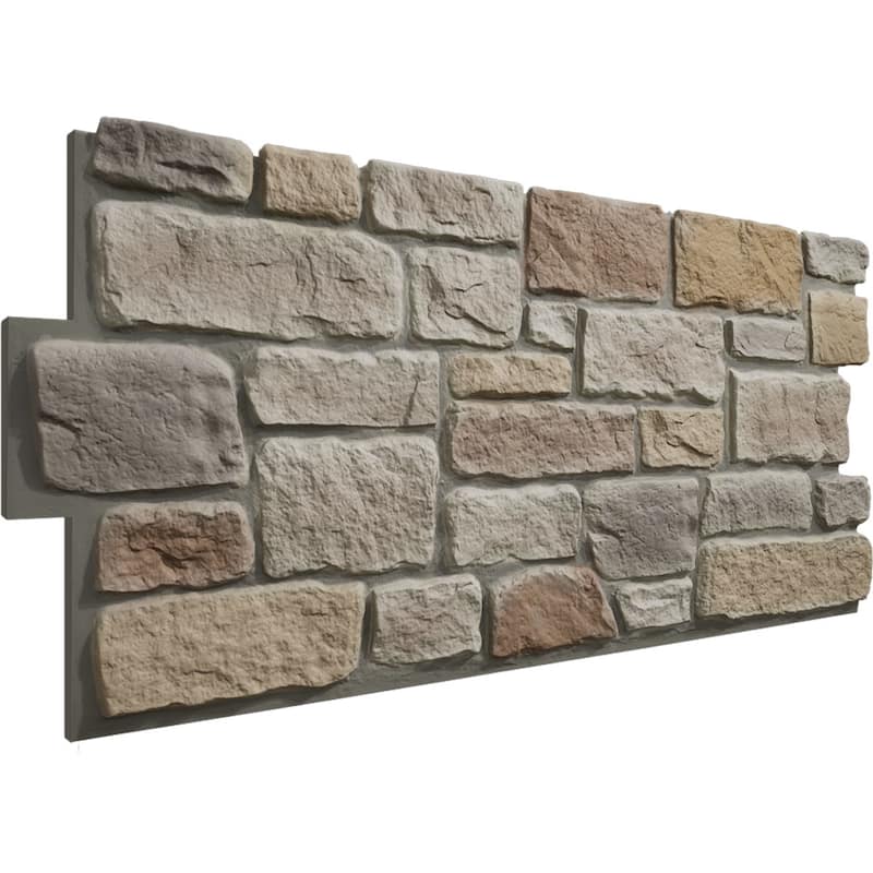 EverStone Cobblestone Faux Stone Panel, 48"W x 23 3/4"H x 1 1/8"D