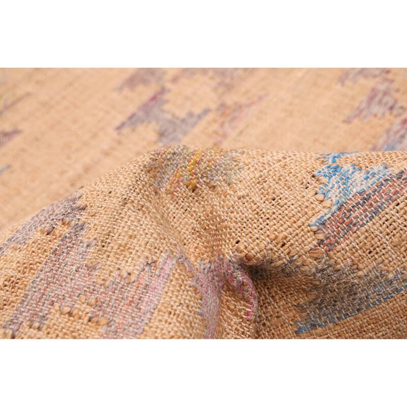 ECARPETGALLERY Flat-Weave Palas Denizli Tan Jute Kilim - 5'4 x 7'6