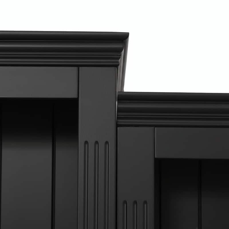 78.75" Tall 3-Piece Bookcase Set with Adjustable 5-Color LED Light, Retro Glass Display Shelves for Living Room or Office