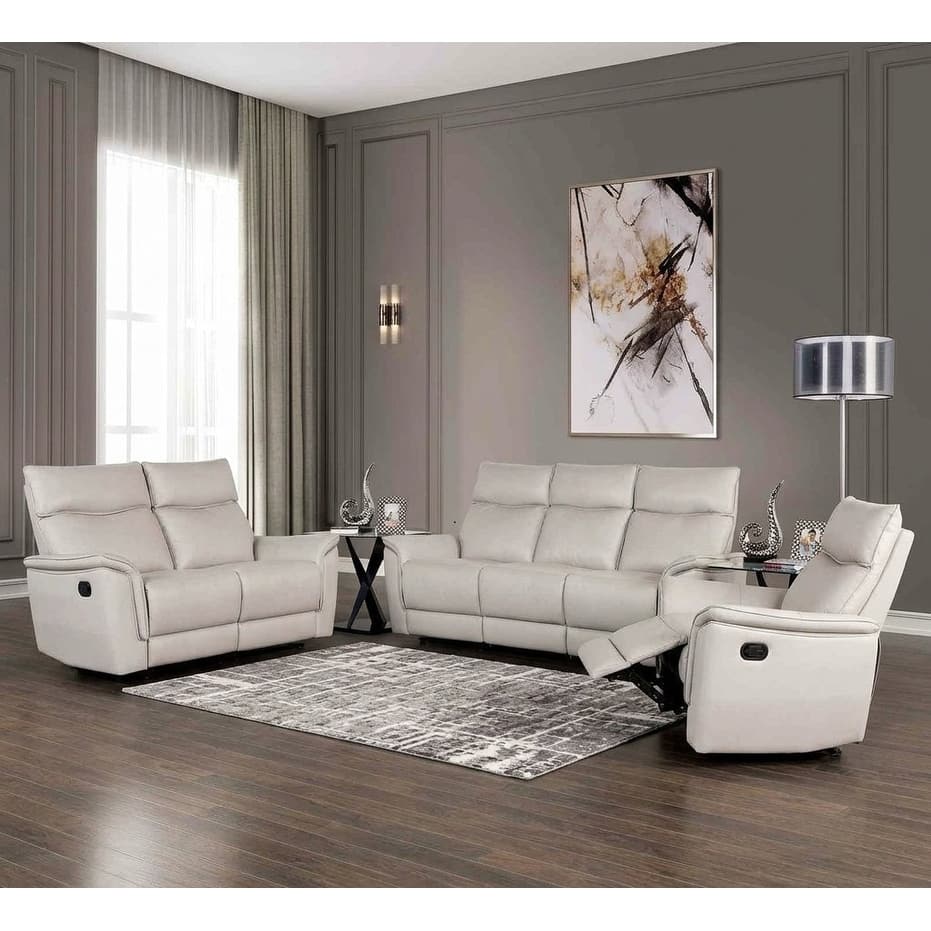 Taupe Finish Sofa Set Recliner Padded Arms Sofa Loveseat Chair