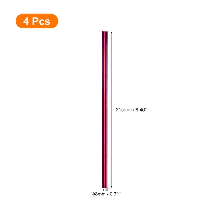 8.5" Heart Shape Stainless Steel Straws Reusable Metal Straw - Purple - 4Pcs