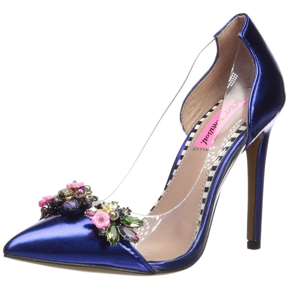 betsey johnson blue adde faux leather sandals