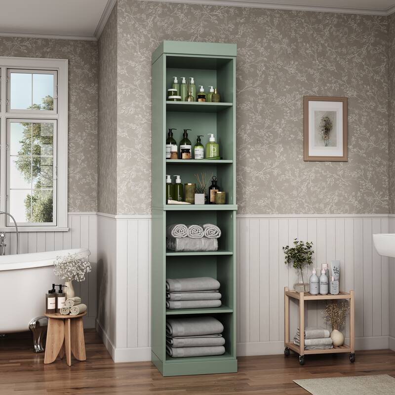 100% Solid Wood 16.5" Bathroom Cabinet with Optional Doors by Palace Imports - Sage-No Doors