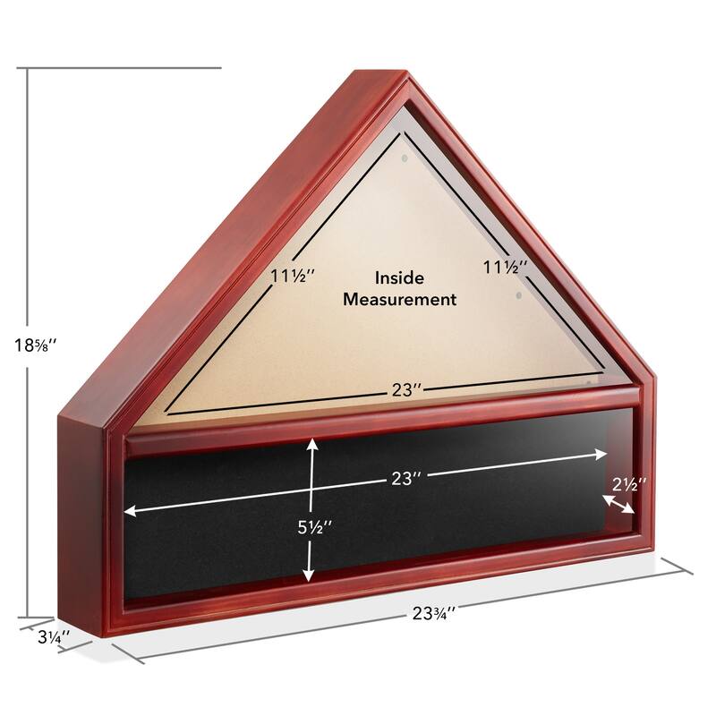 Military Medal and  Burial Flag Shadow Box Display Case
