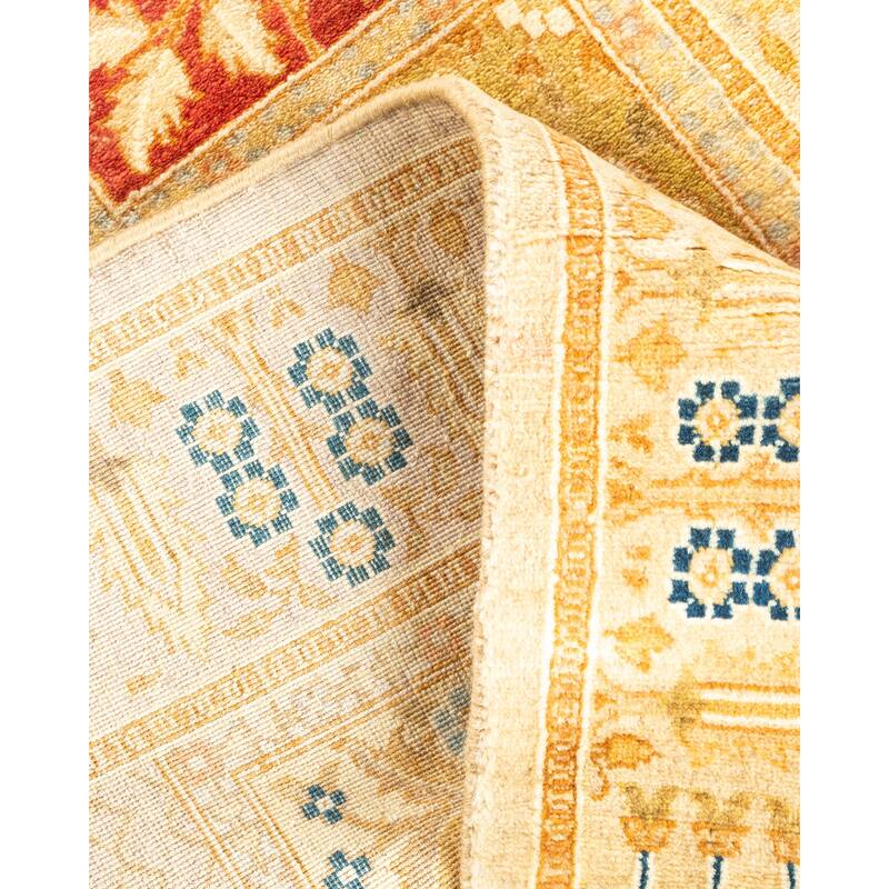 Overton Hand Knotted Wool Vintage Inspired Traditional Mogul Ivory Runner Rug - 2' 8" x 13' 1"