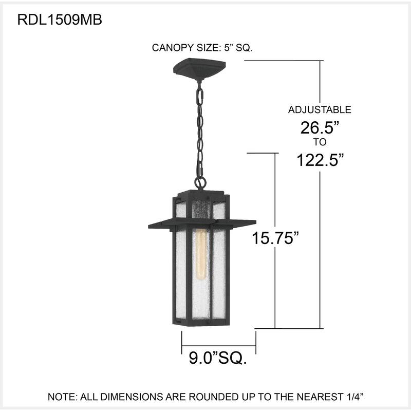 Randall 1-Light Mottled Black Mini Lantern Pendant