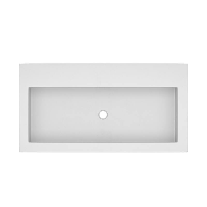 36" NativeStone Trough Drop-in Rectangular Bathroom Sink - 36" x 19" x 5"