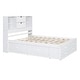 preview thumbnail 10 of 12, Queen Size Platform Bed with Storage Headboard and 8 Drawers, White