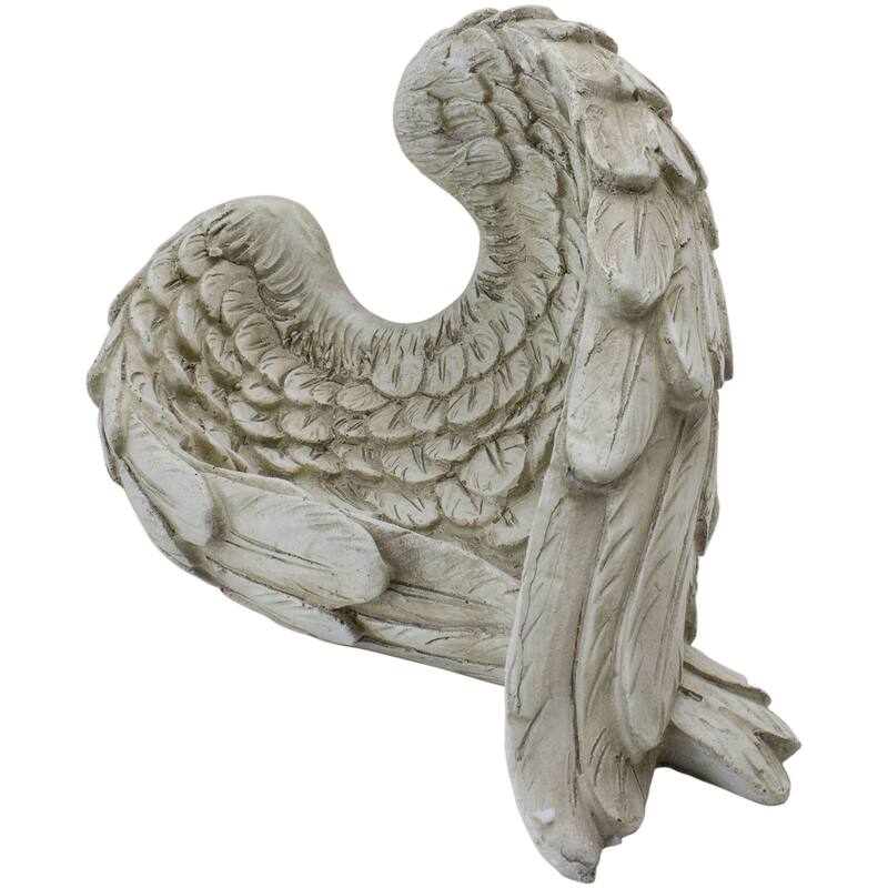 10.75" Weathered Angel Wings Outdoor Garden Statue
