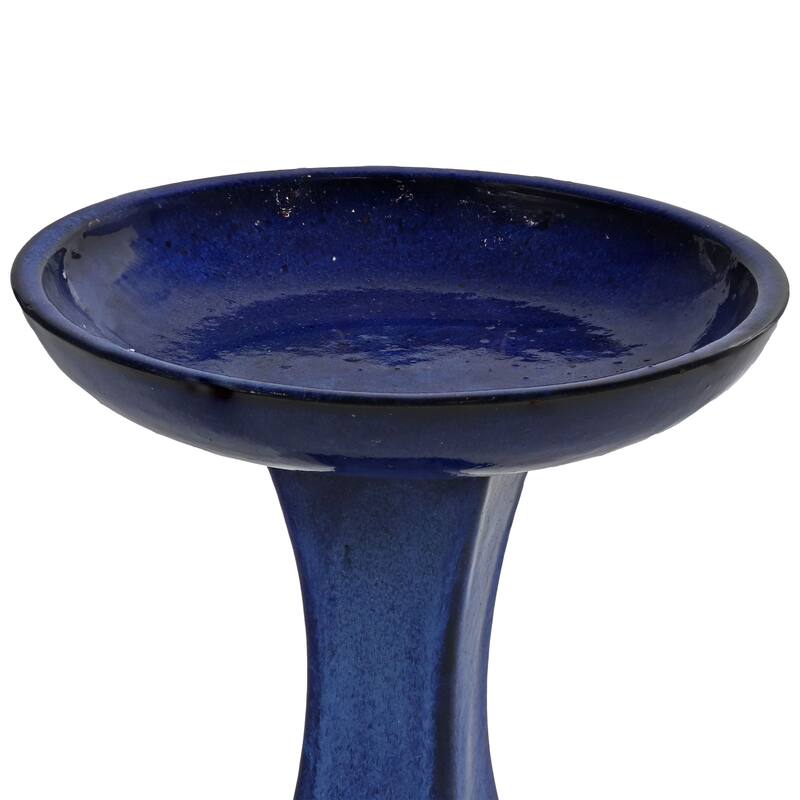 Sunnydaze Nantes Outdoor Ceramic Bird Bath - 16" H