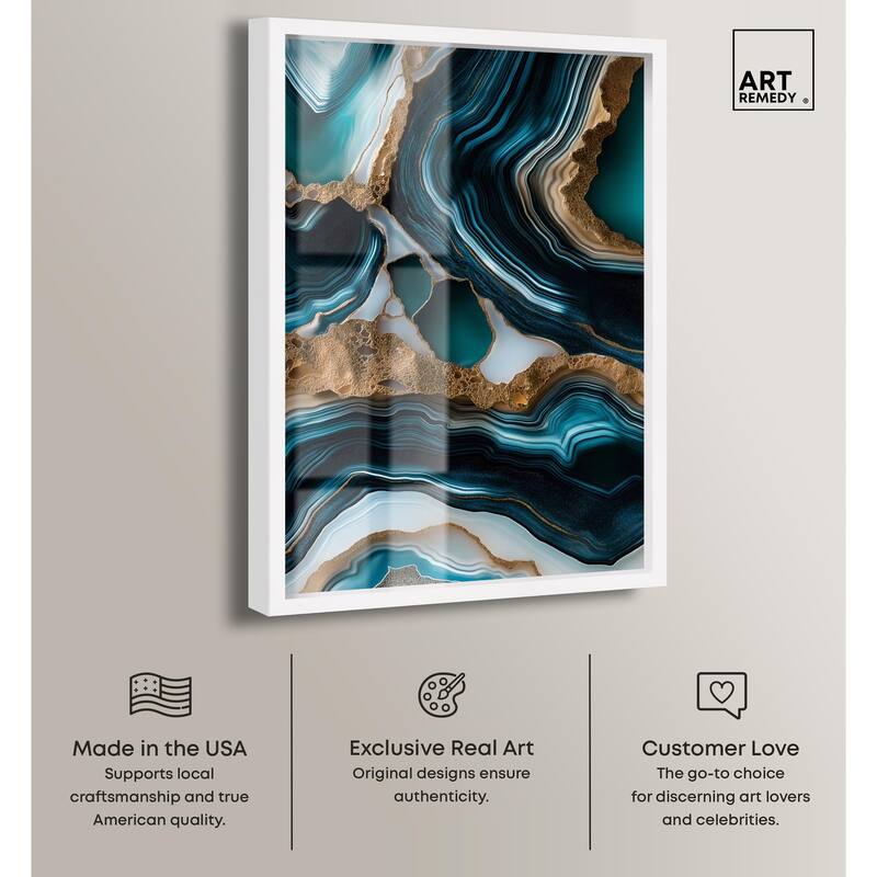 Teal Tectonic II Shadowbox by Art Remedy