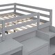 preview thumbnail 13 of 13, Gray Full Wooden Loft Bed with Movable Desk, Drawers, and Guardrail