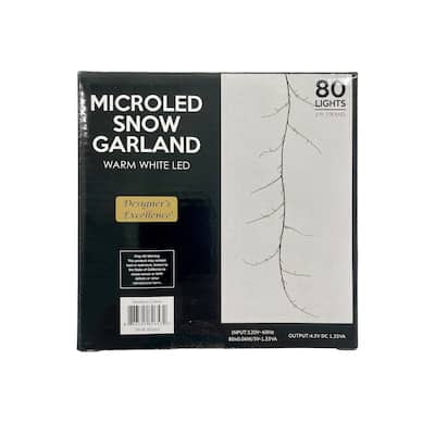 Direct Export Micro-LED Snow Garland Warm White 6 Ft - Brown