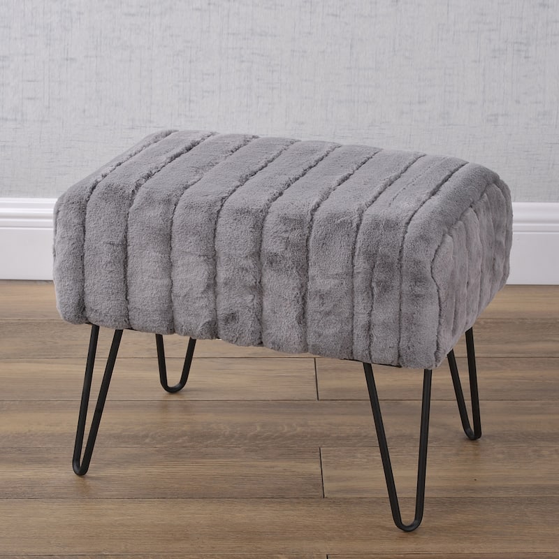 Serenta SuperMink Fauxfur Ottoman Bench