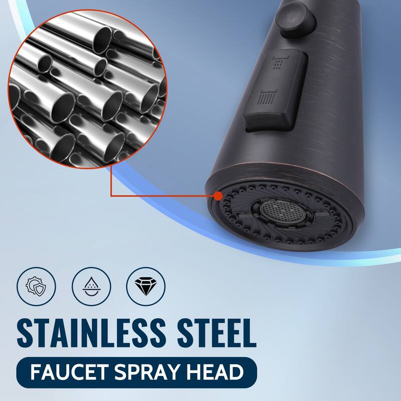 WOWOW Stainless Steel Kitchen Sprayer Head - 3 Modes with 9 Adapters