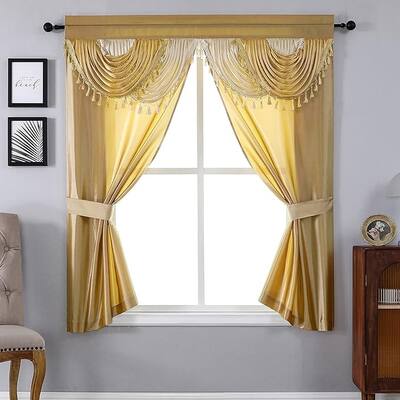 Regal Home Collections 5-Piece Window Curtain Set with Valance and Tiebacks
