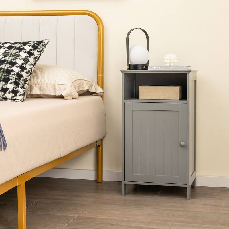 Bathroom Freestanding Adjustable Shelf Floor Storage Cabinet