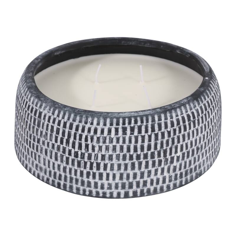 Decorative Textured Ceramic Neroli and Basil Scented Candle