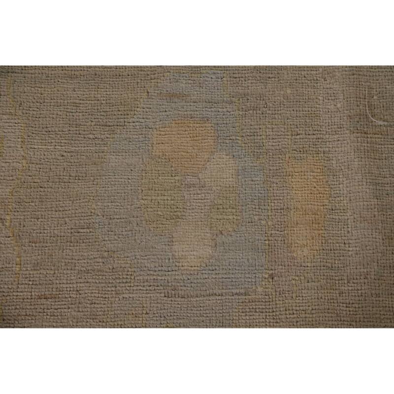 Geometric Oushak Turkish Area Rug Hand-knotted Wool Carpet - 8'10"x 11'9"