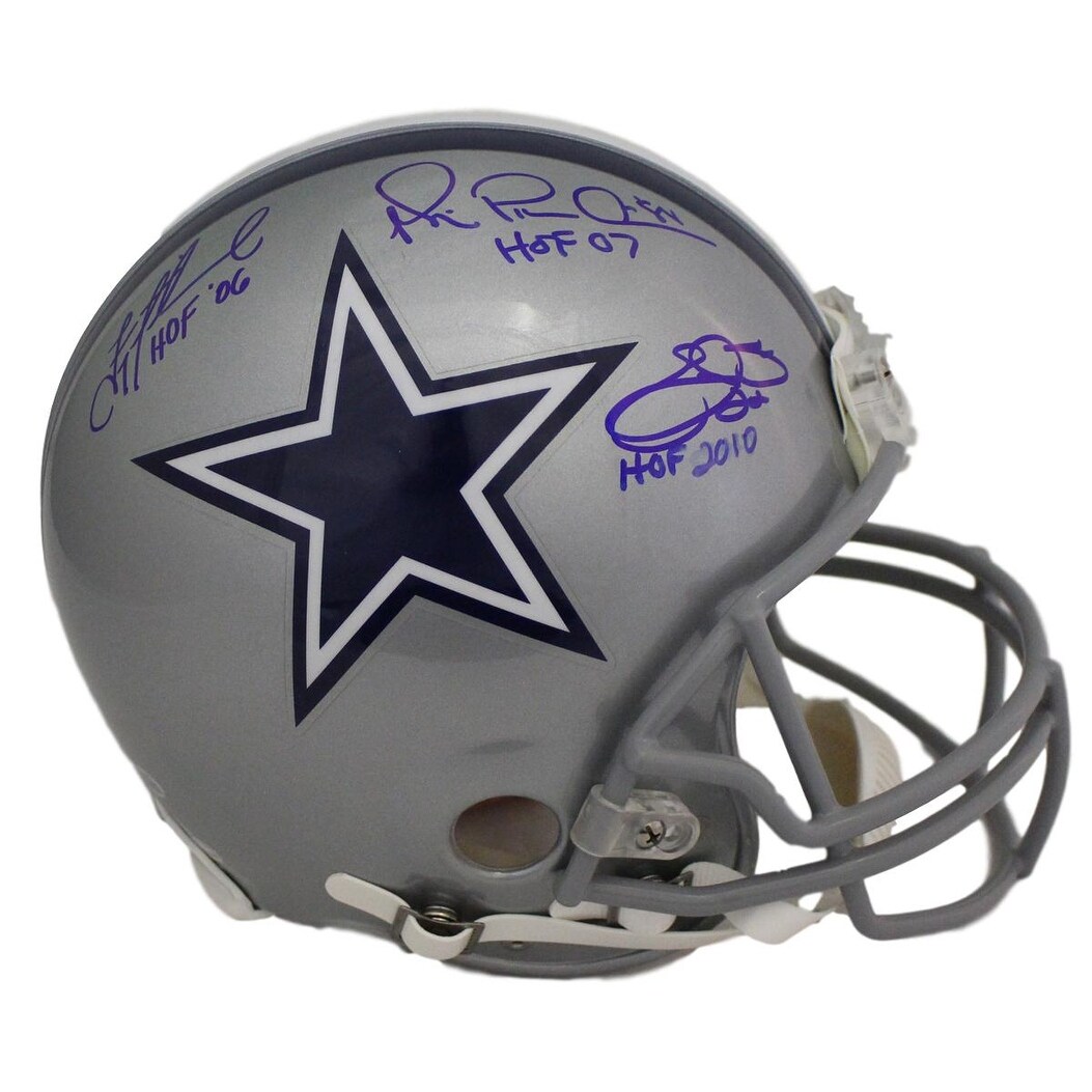 Shop Dallas Cowboys Triplets Autographed Proline Helmet Troy