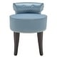 preview thumbnail 3 of 12, SAFAVIEH Georgia Teal Vanity Stool - 17.9" x 19" x 22.8"