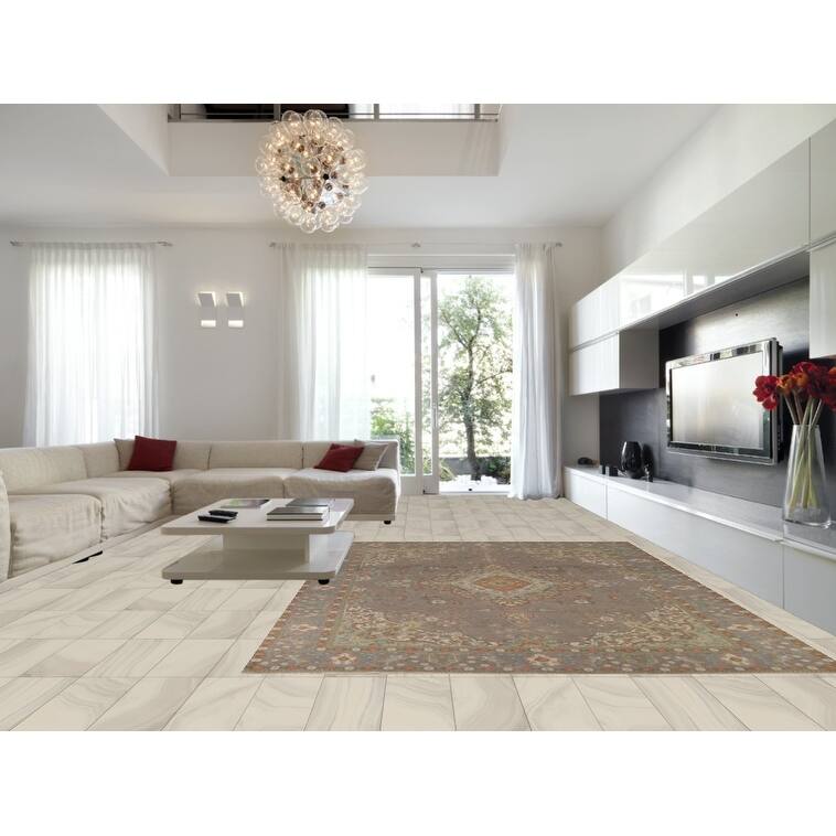 Gray Distressed Tabriz Persian Vintage Area Rug Handmade Wool Carpet - 9'7"x 13'0"
