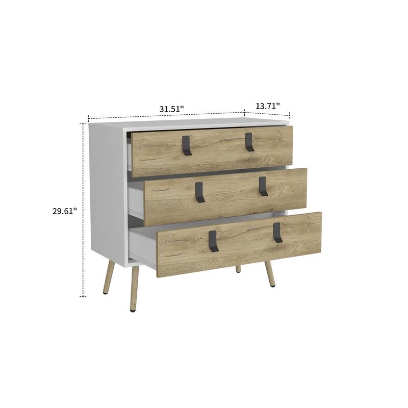 Vintage Stylish Wooden Dresser with Three Drawers